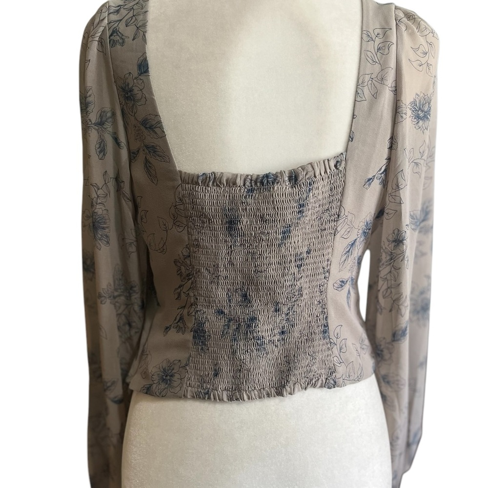 🆕 House of Harlow 1960 bohemian cottage love romantic sheer long sleeve shirt - Picture 4 of 15